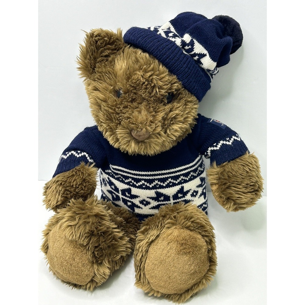 American Eagle Teddy Bear Plush Stuffed Animal Holiday Ed 1996 Approx 19" VTG
